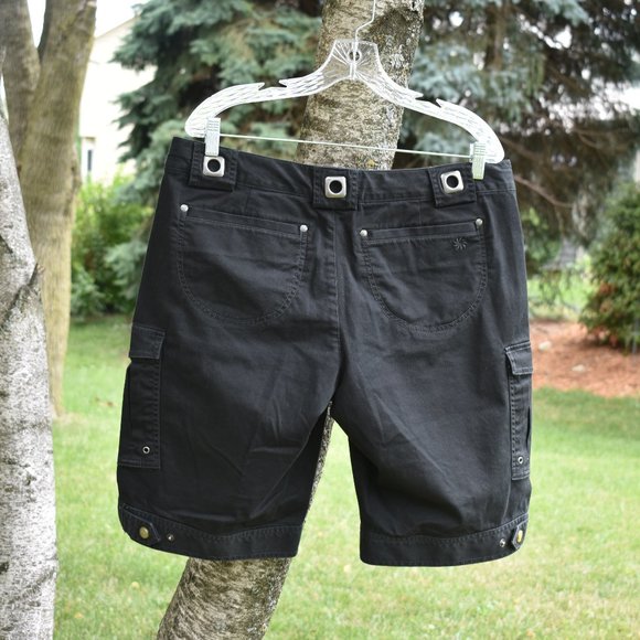 Athleta Hiking Shorts Black Silver - Picture 2 of 6